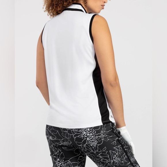 NWT Tribal Polo Sleeveless Top Shirt Active Collar Mandarin size large - Picture 2 of 14